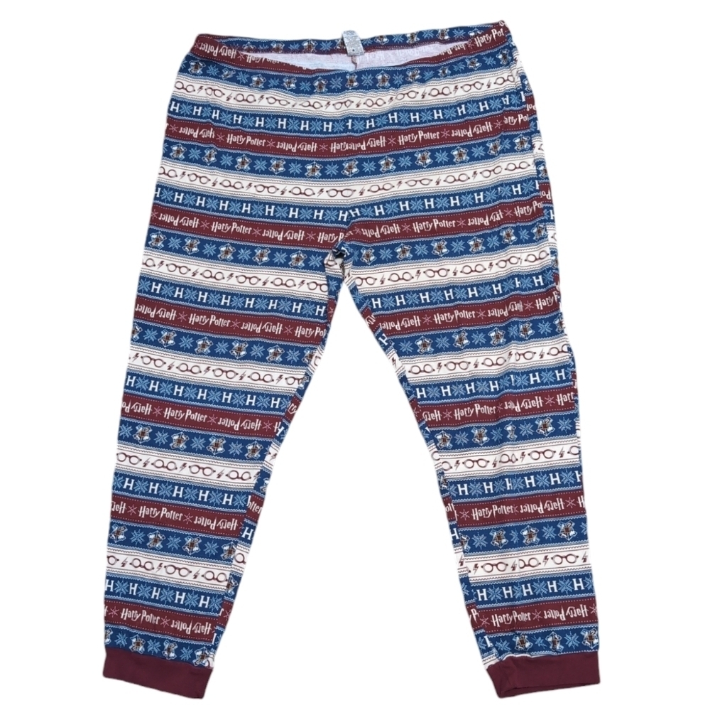 Harry Potter Lounge Pajama Pants Burgundy and Blue Jogger Style XL Women's